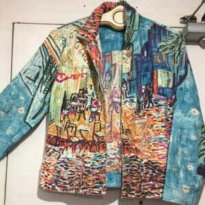 ATTITUDE PRINT JEANS JACKETS SIZE S